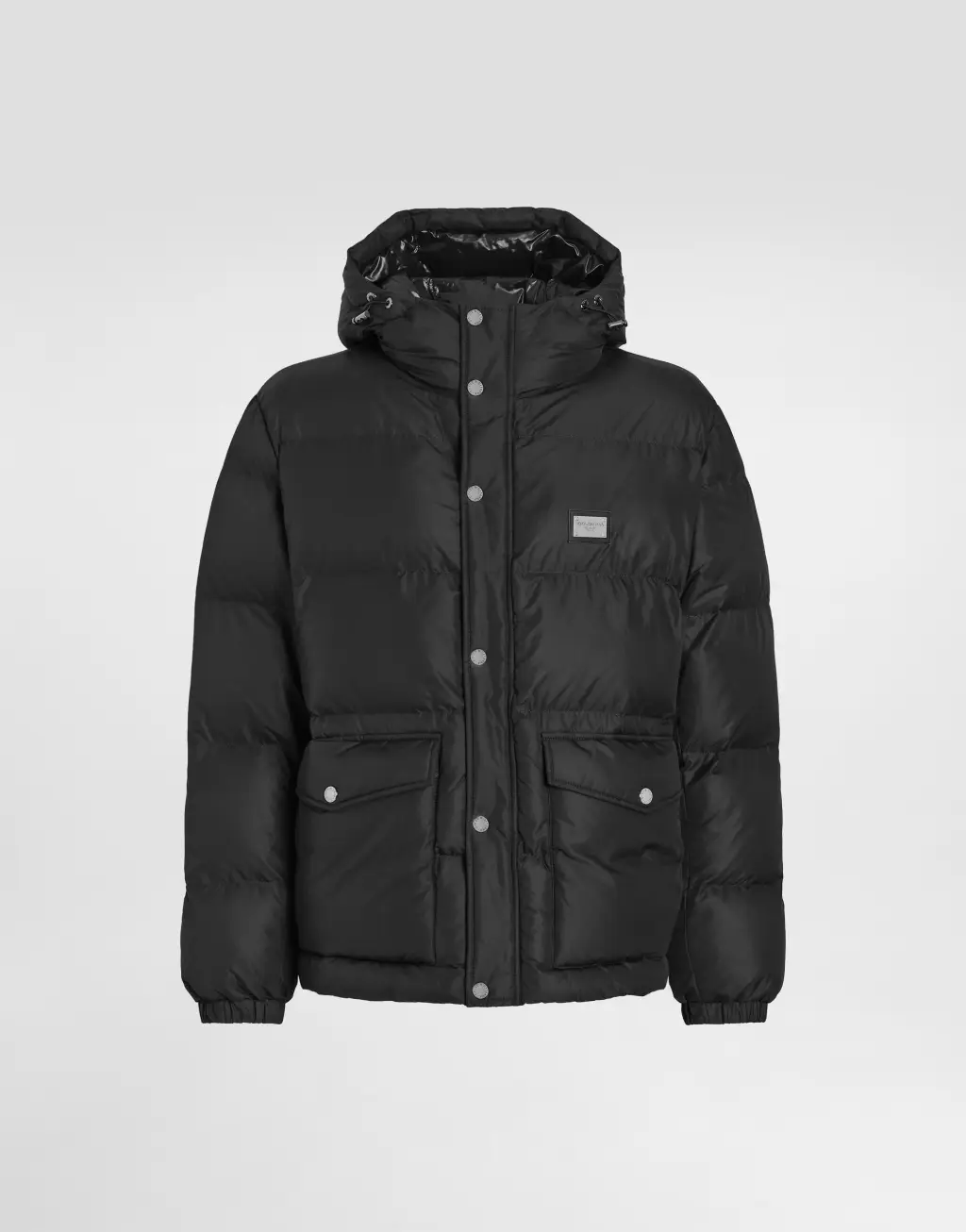 标牌尼龙连帽羽绒服