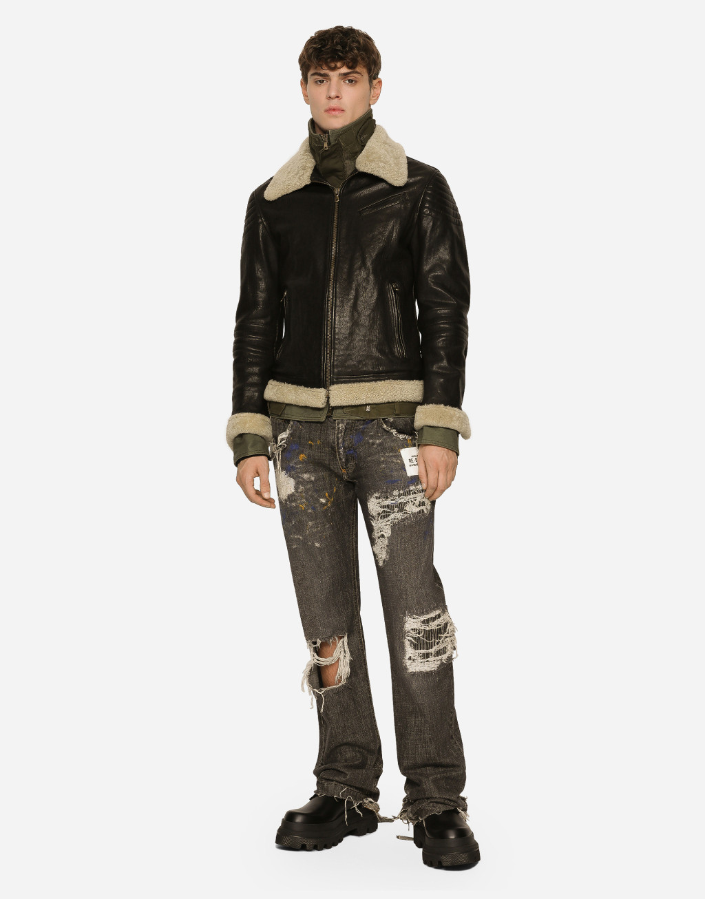 羊皮革毛细节欧洲牛皮外套2