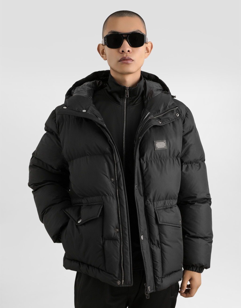 标牌尼龙连帽羽绒服4