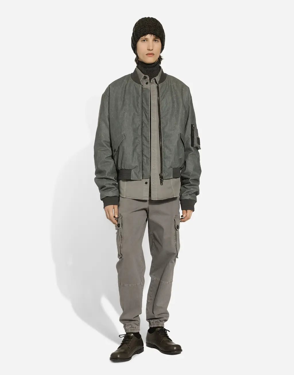 亚麻帆布阔型飞行夹克