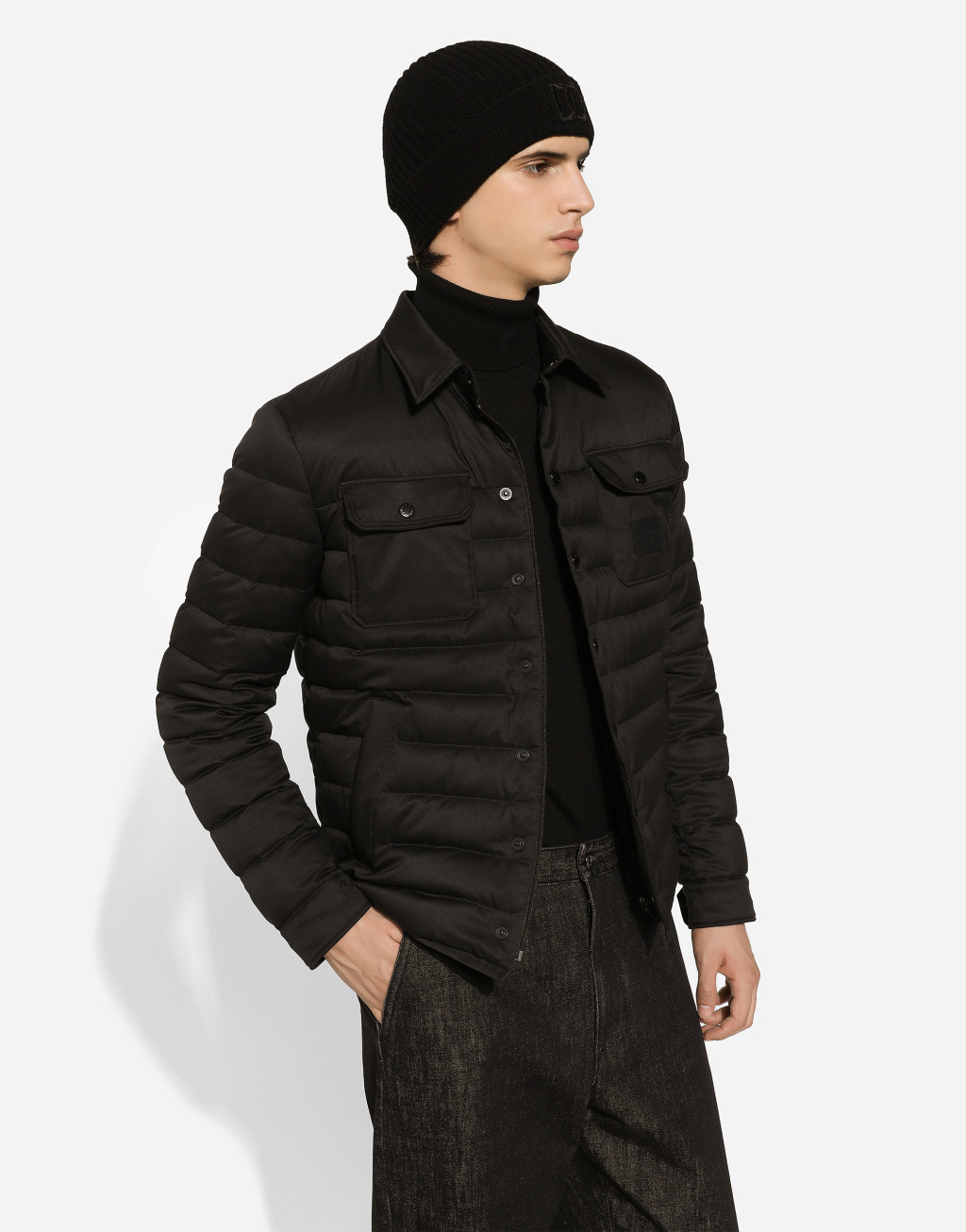 衬衫领缎布衬垫外套4