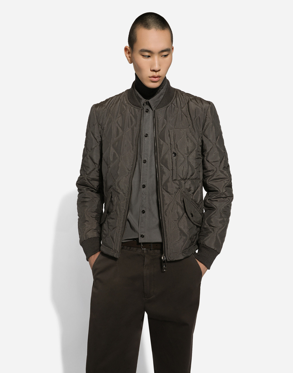 科技帆布绗缝飞行夹克2