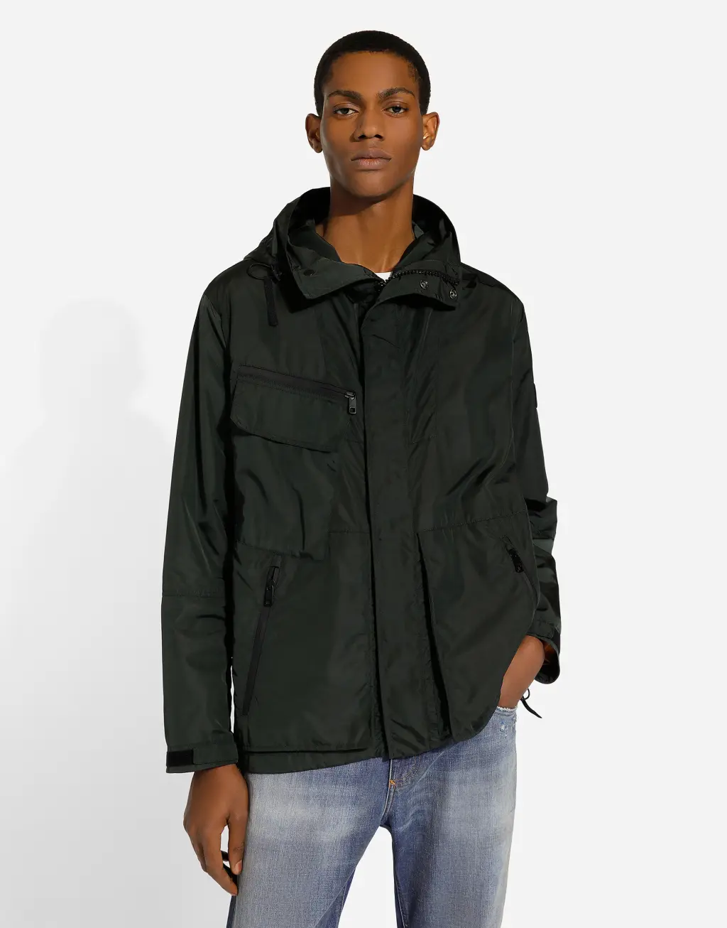 科技帆布连帽含衬外套