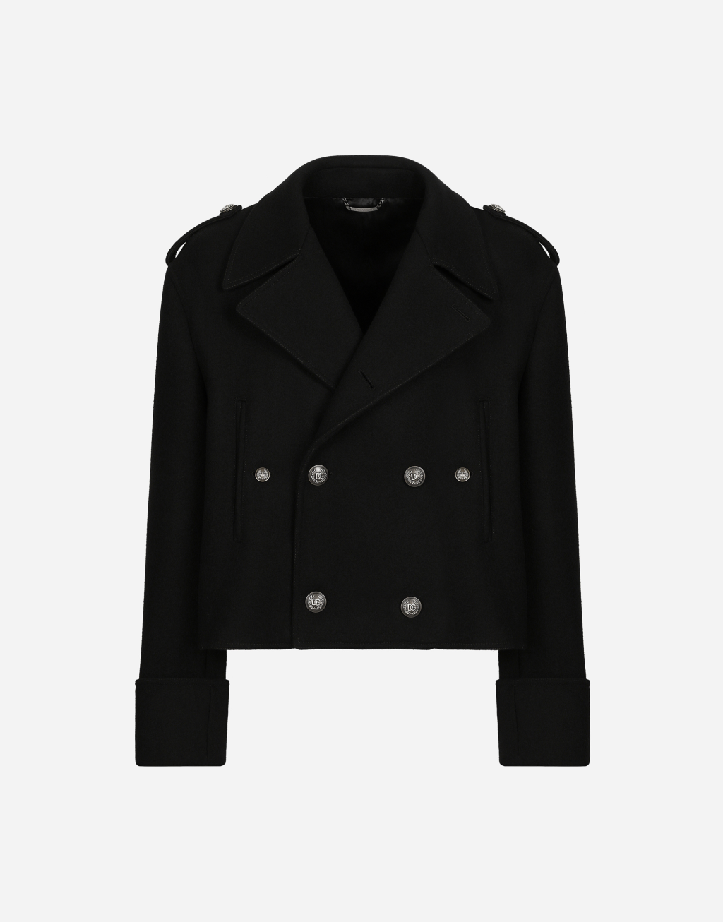 羊毛短款军装大衣1