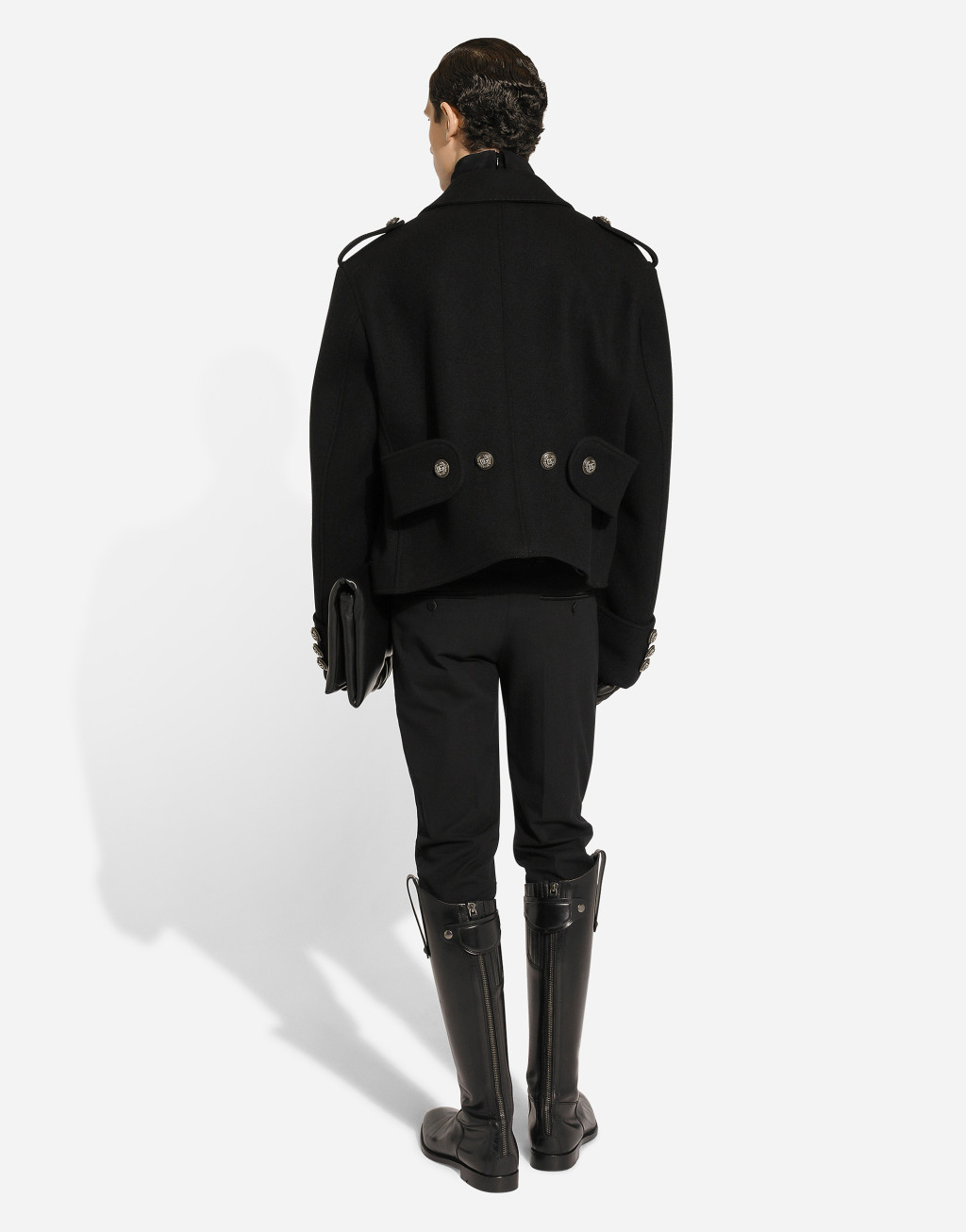 羊毛短款军装大衣3