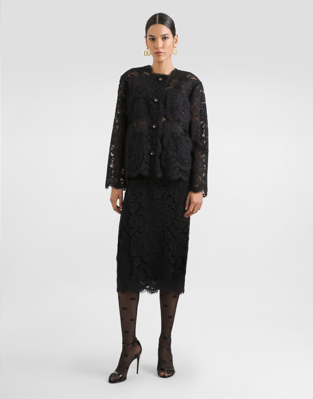 蕾丝单排扣夹克2