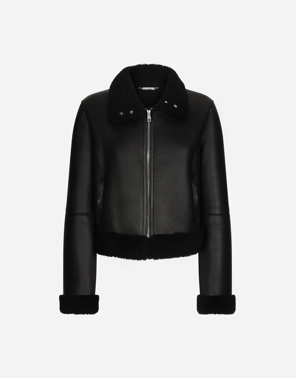 美利奴羔羊皮毛夹克