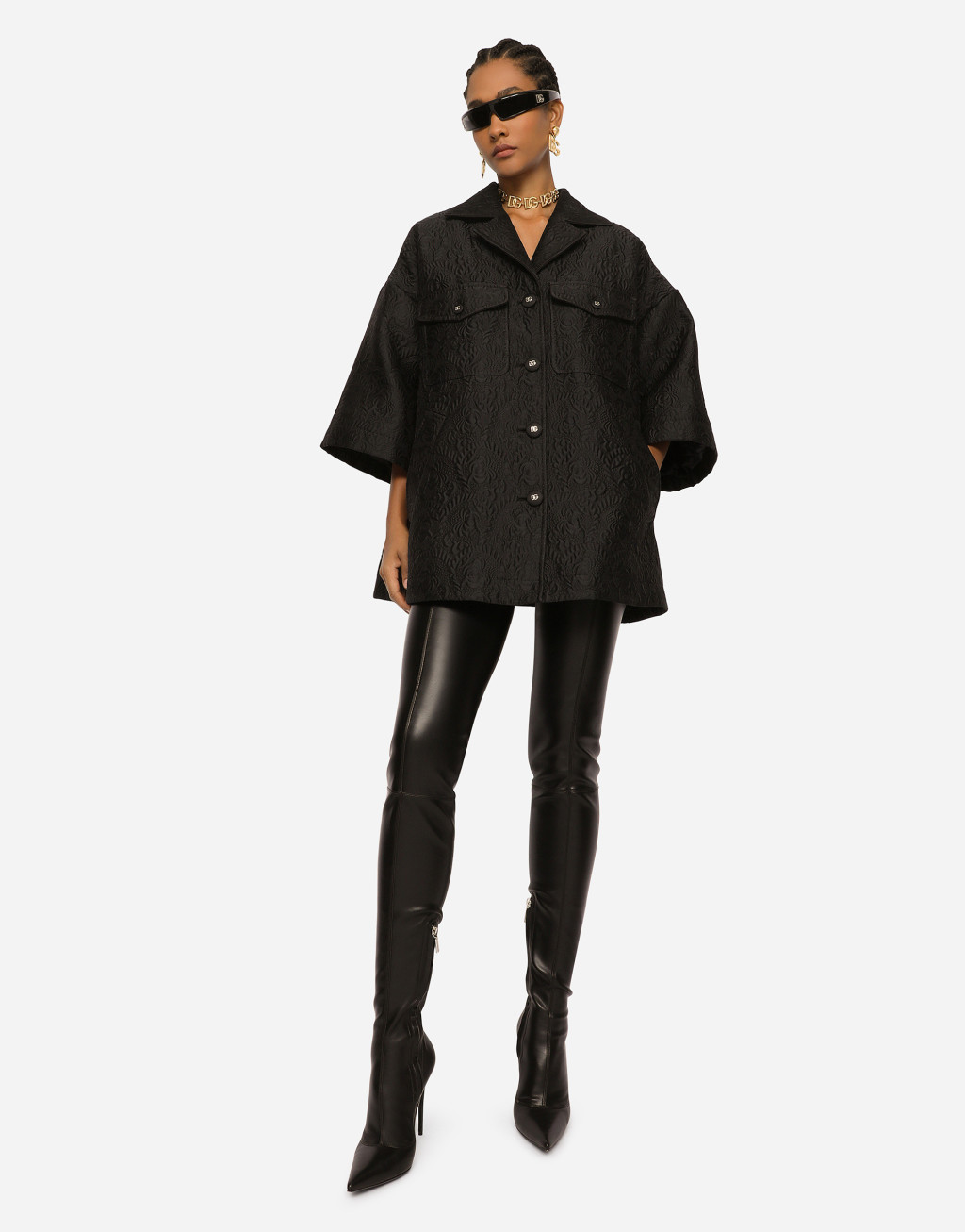 花卉提花短款斗篷3