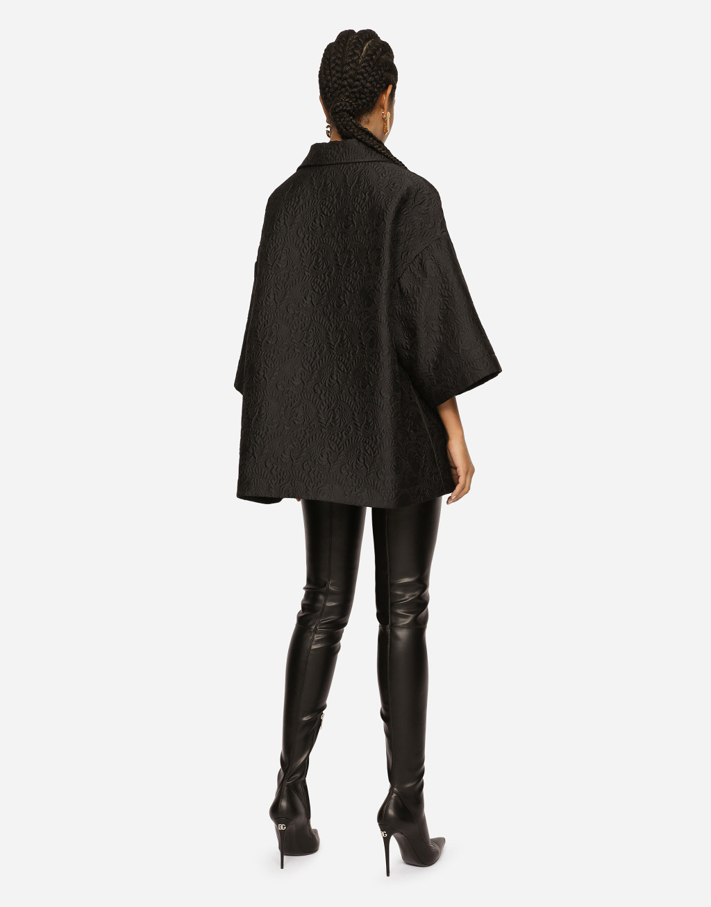 花卉提花短款斗篷5