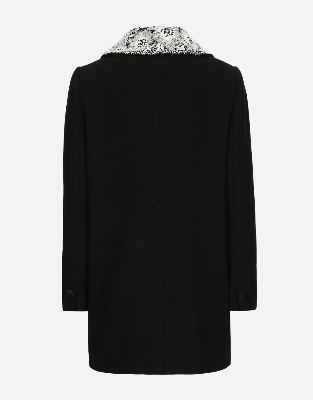 蕾丝细节羊毛短款大衣9