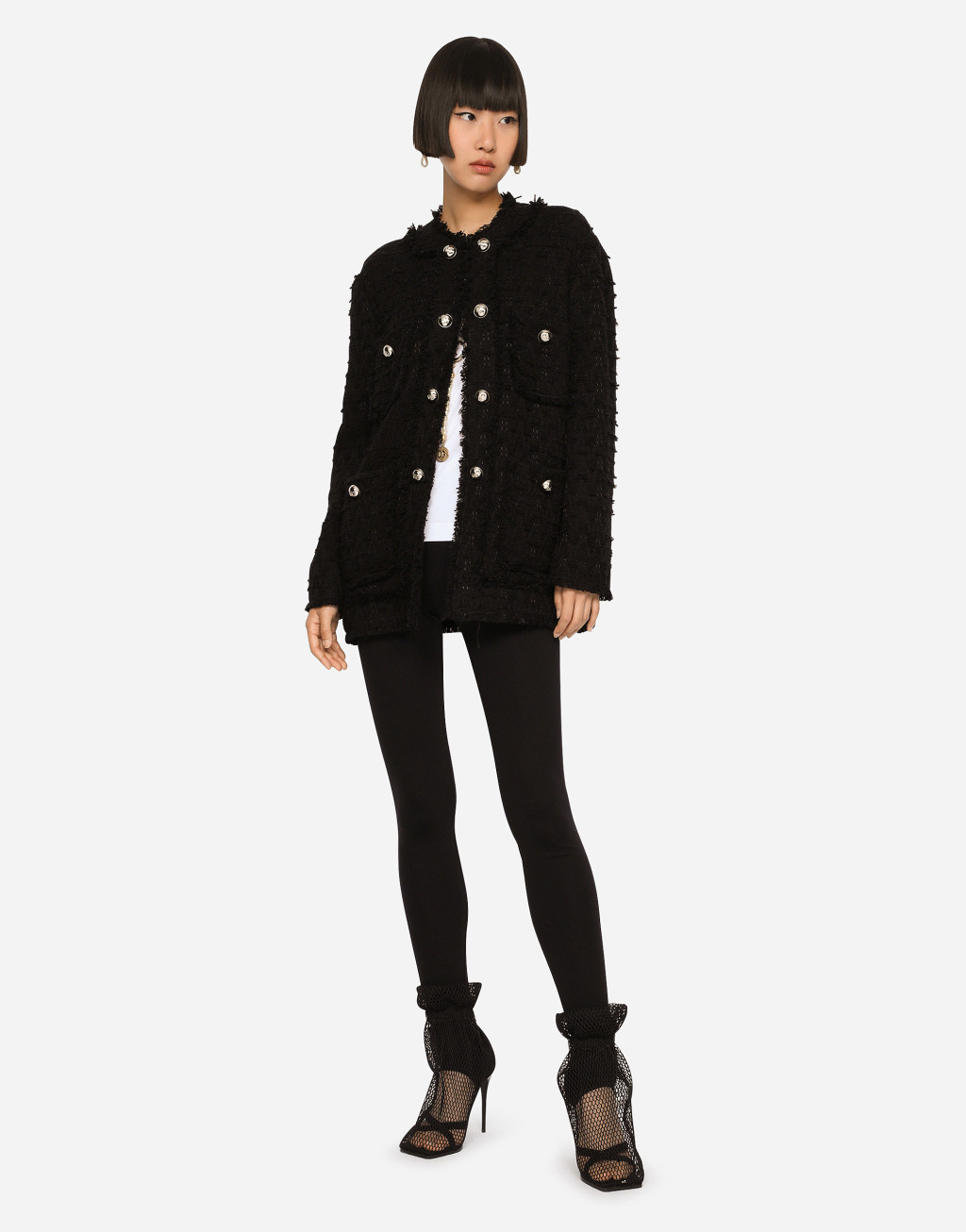 席纹单排扣夹克4