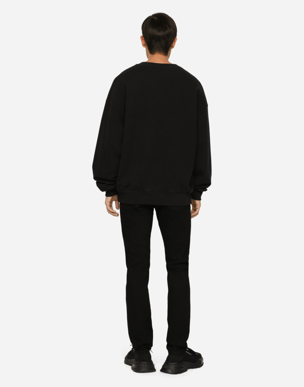 修身款黑色洗水弹力牛仔裤5