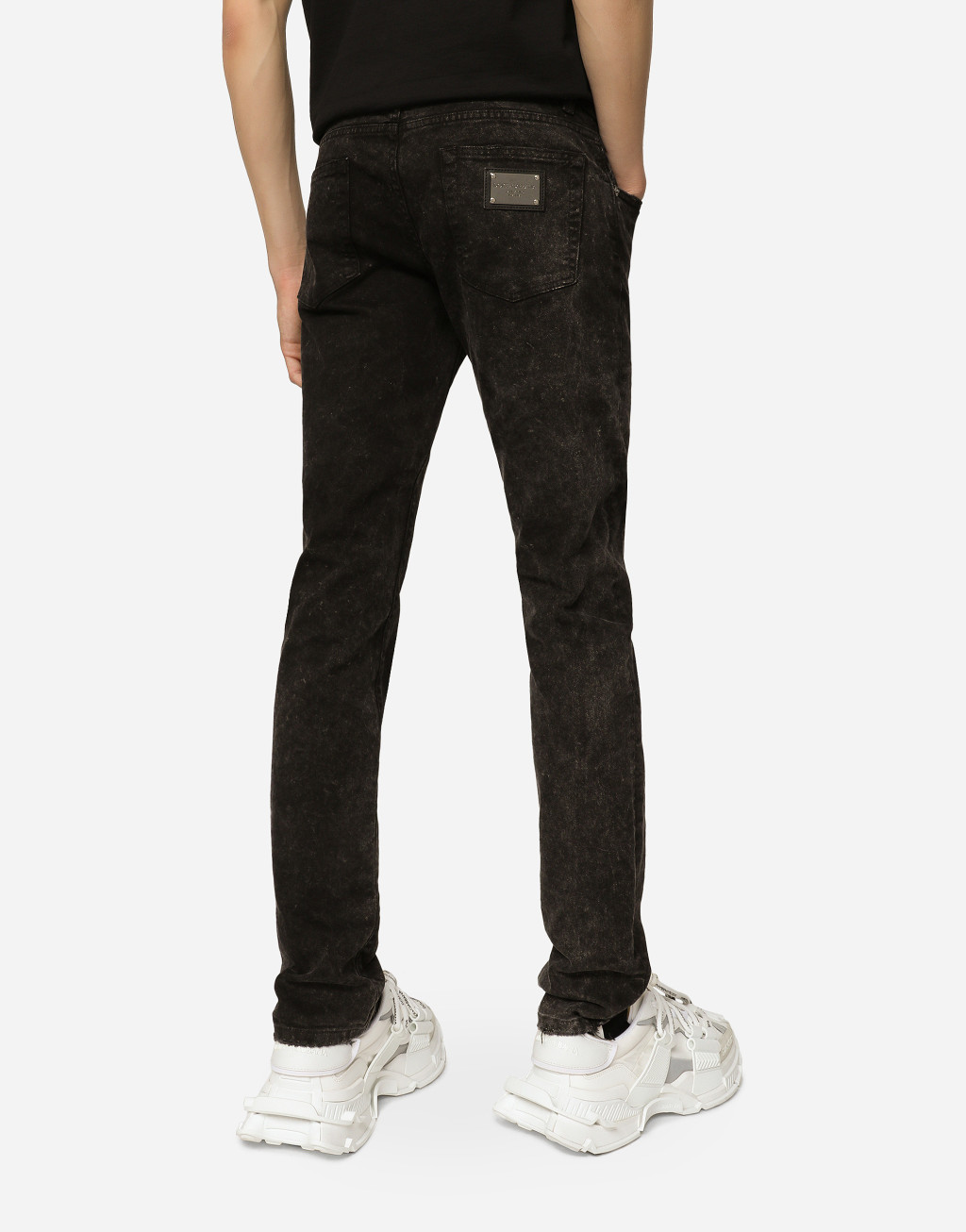 紧身款大理石纹弹力牛仔裤4