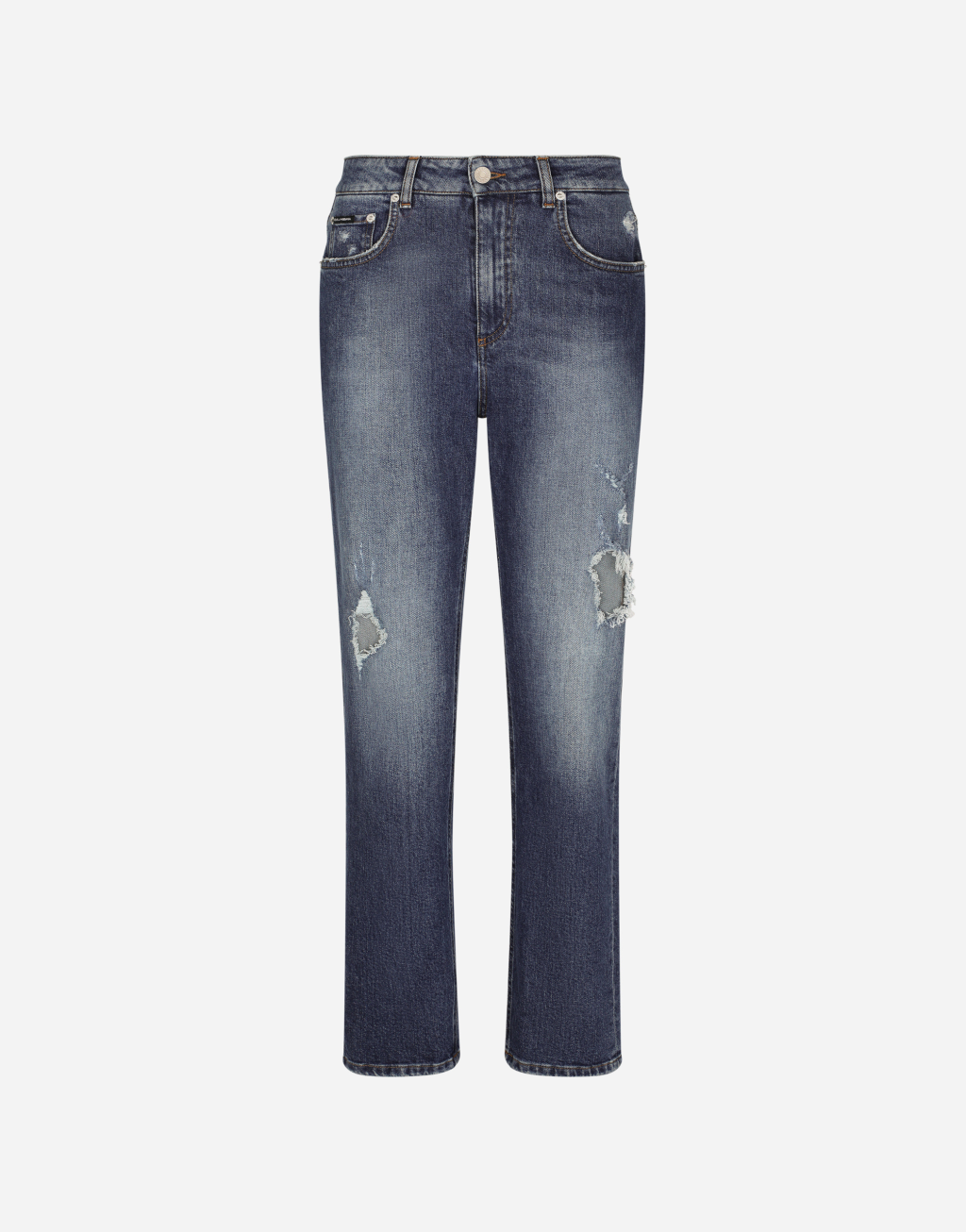 男友款破洞细节丹宁牛仔裤1