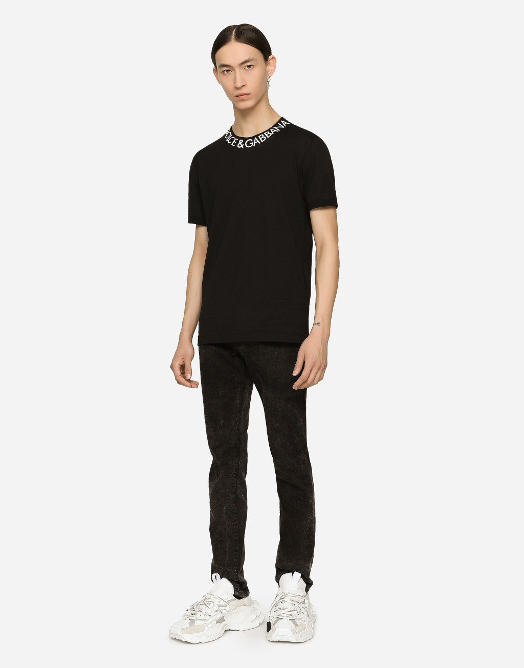 紧身款大理石纹弹力牛仔裤2