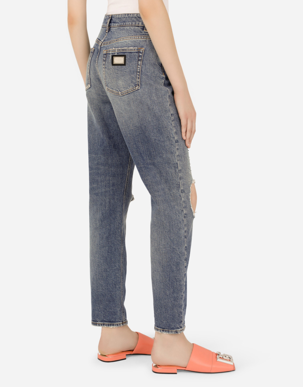 男友款破洞细节丹宁牛仔裤5