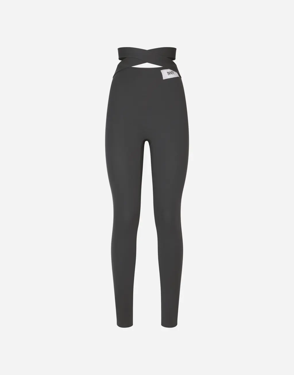 腰部交叉袢带粘胶长裤