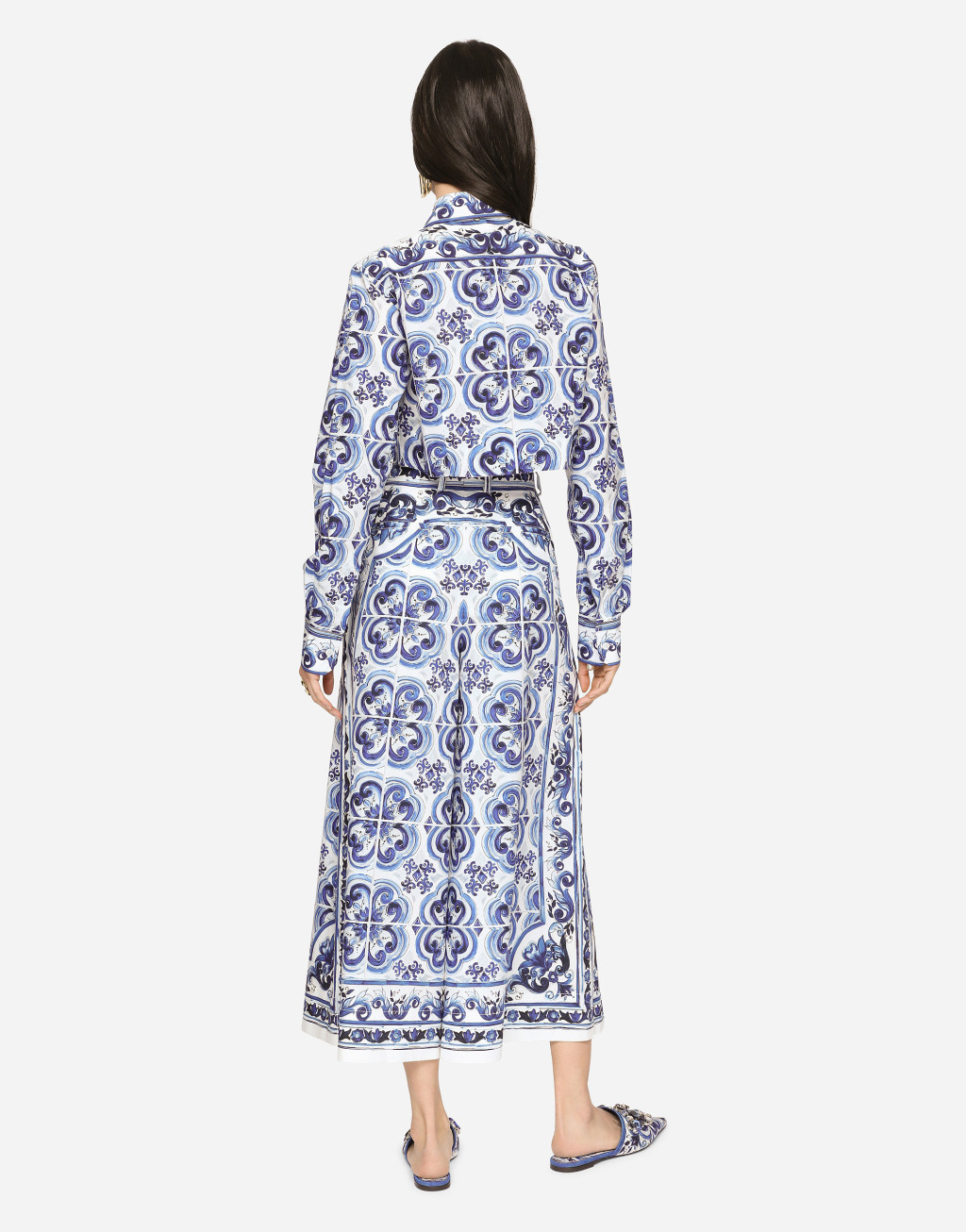 马约利卡印花府绸阔腿裤3