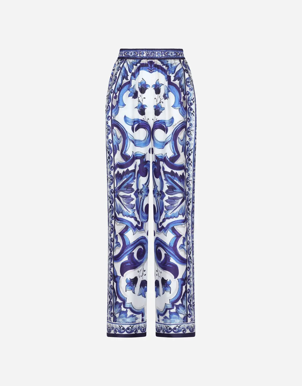 马约利卡印花斜纹长裤