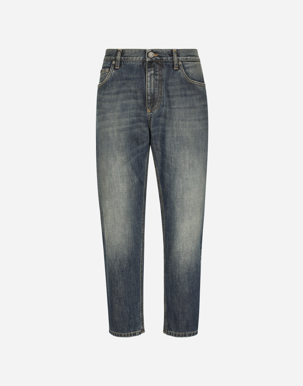 宽松款浅蓝色洗水弹力丹宁牛仔裤1