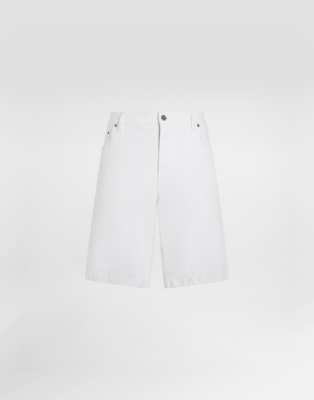 白色弹力牛仔百慕大短裤1