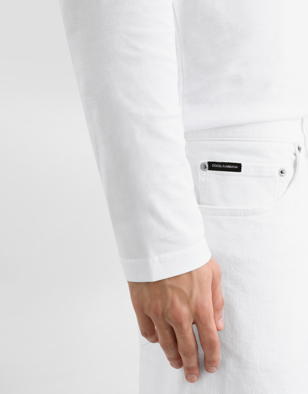 白色弹力牛仔百慕大短裤4