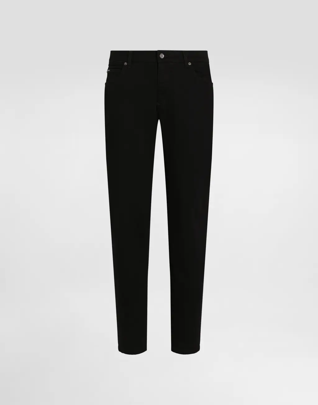 常规款黑色洗水弹力牛仔裤