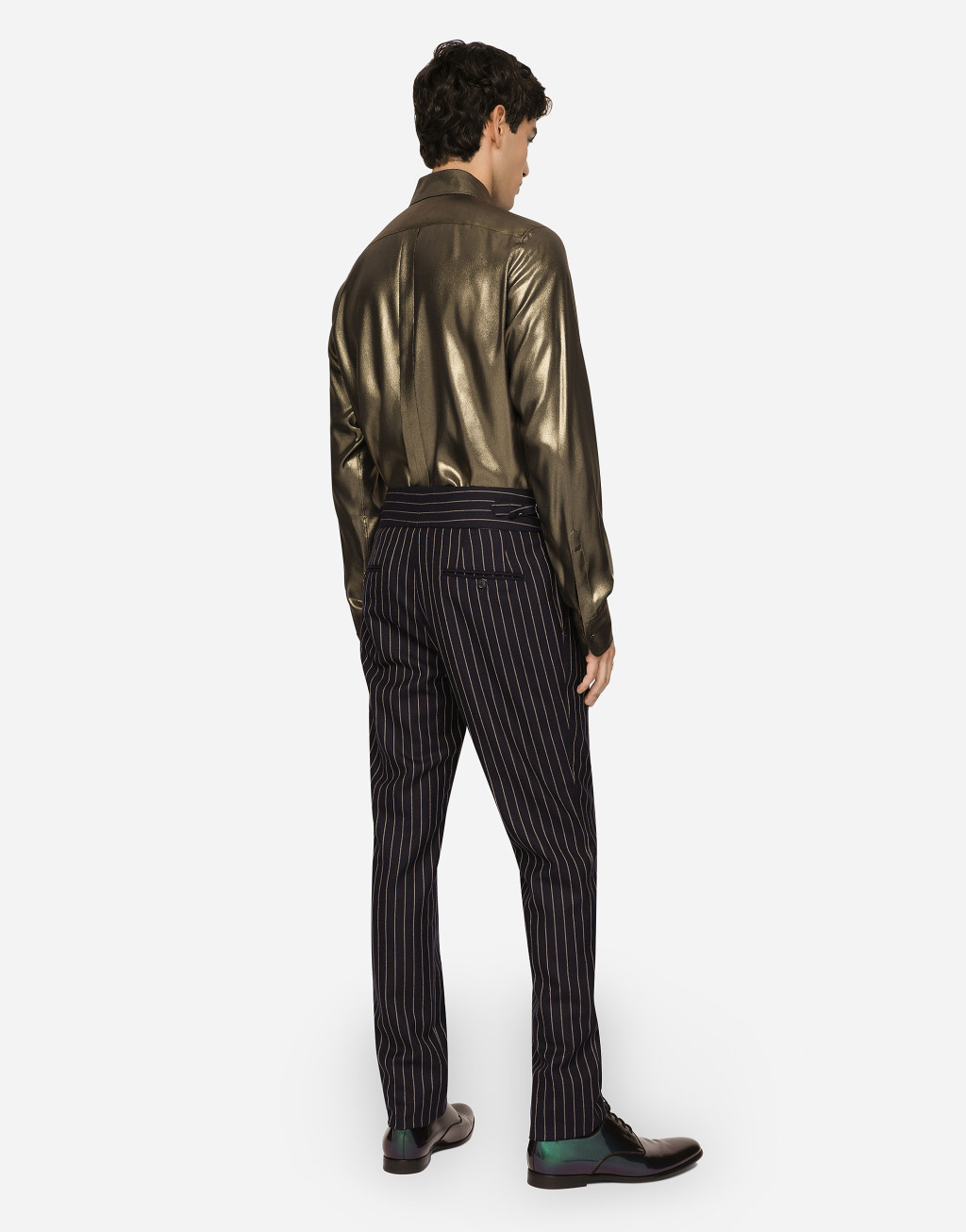 细条纹羊毛长裤3