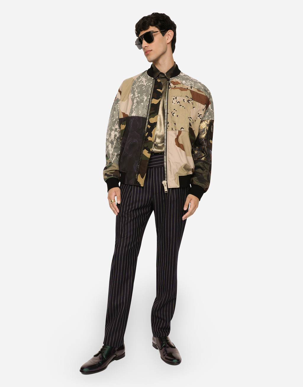 细条纹羊毛长裤6