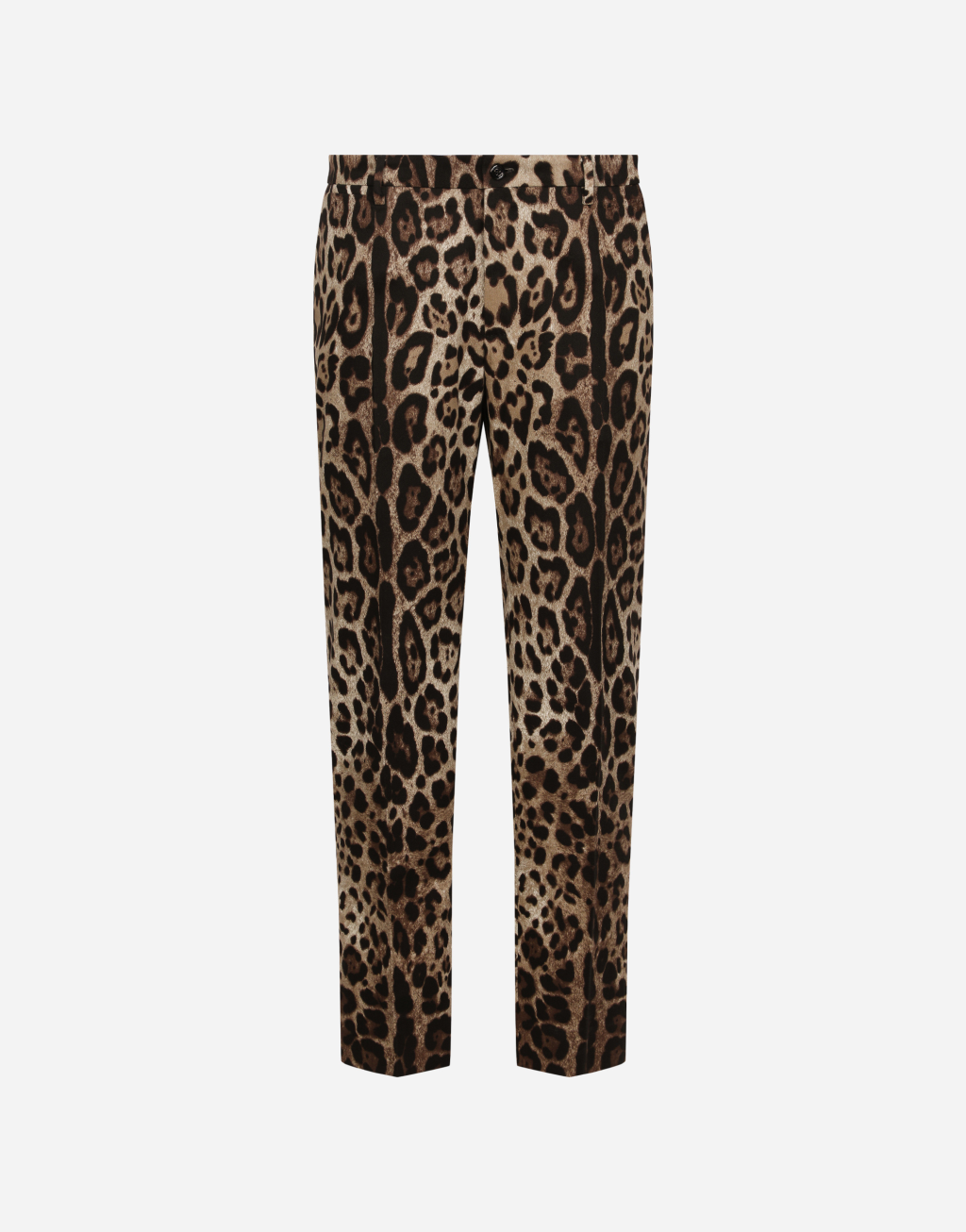 豹纹印花弹力棉质长裤1