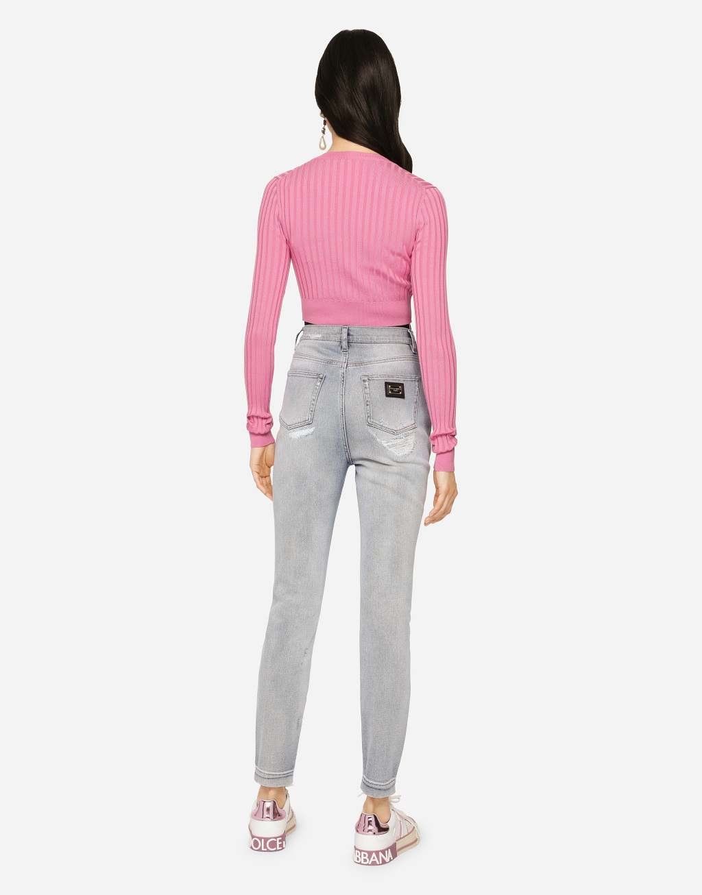 GRACE 破损细节浅蓝色丹宁牛仔裤3