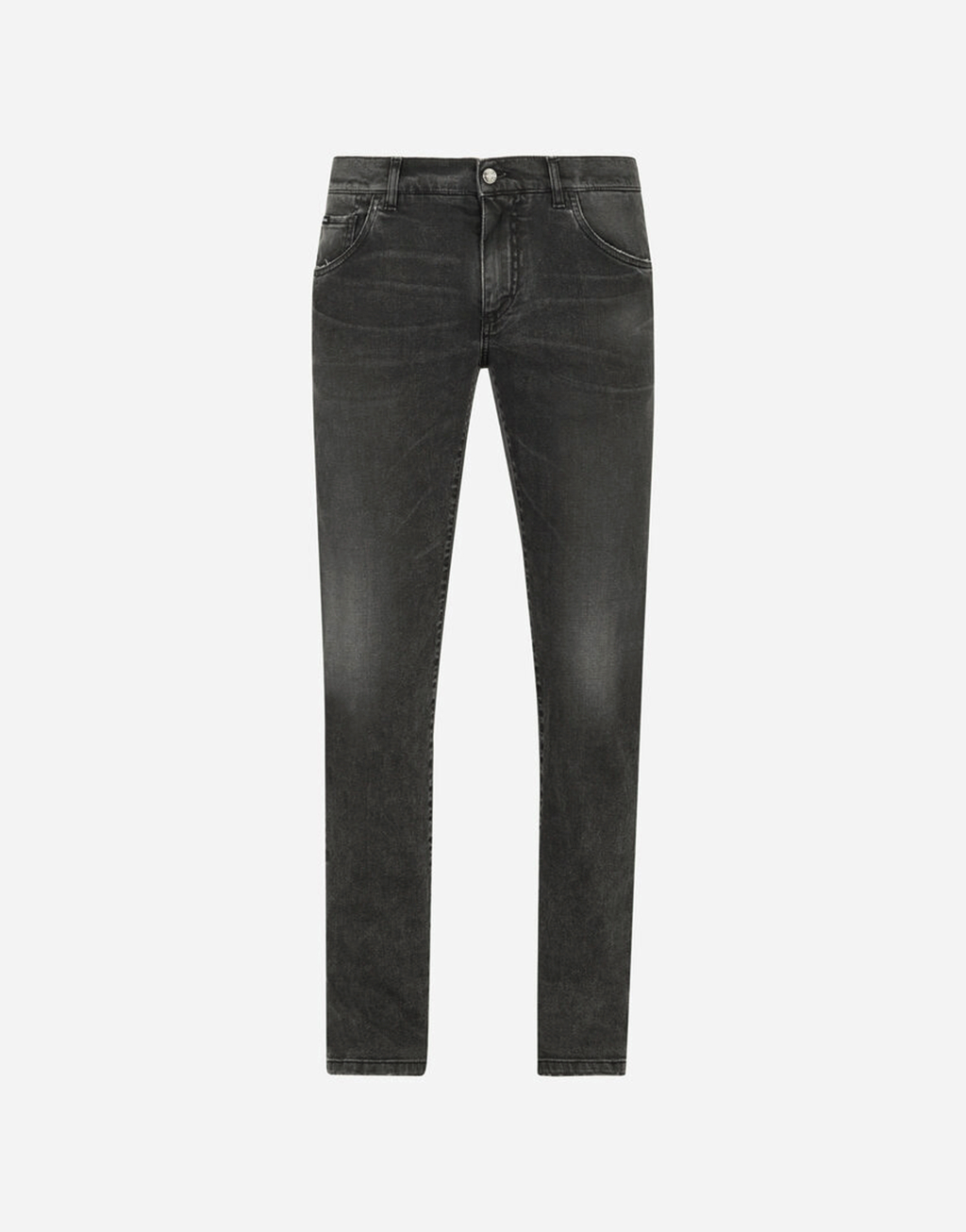 紧身款灰色洗水弹力牛仔裤1