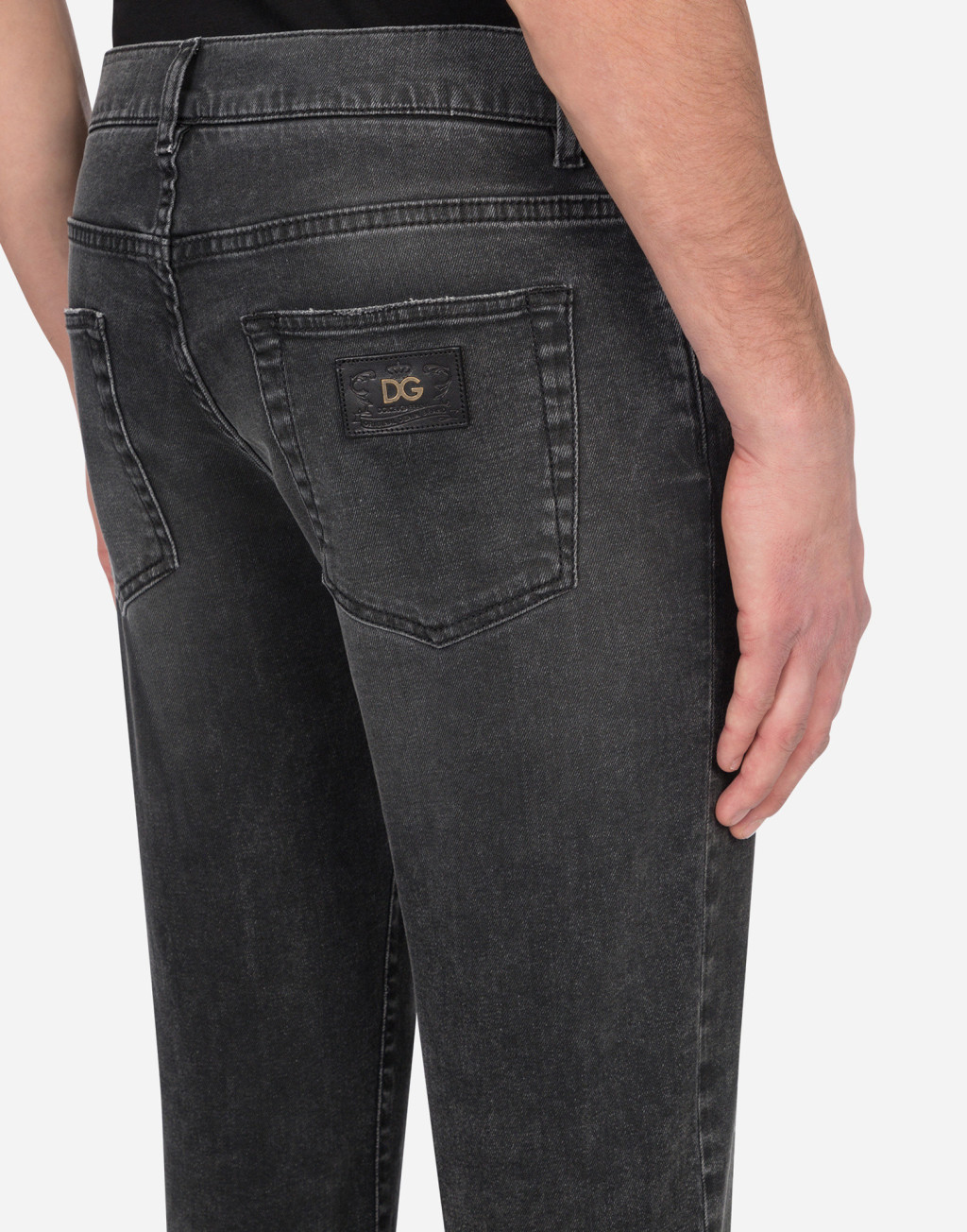 紧身款灰色洗水弹力牛仔裤6