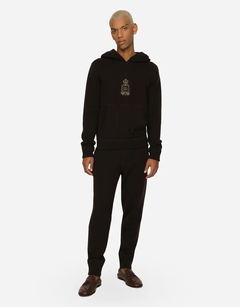 羊绒与羊毛针织慢跑裤