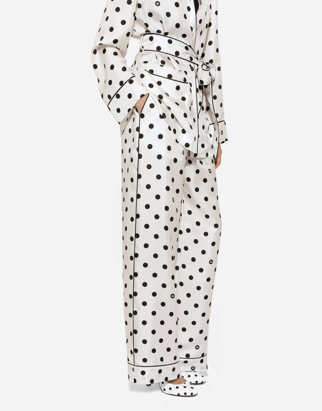 波点印花真丝睡裤5