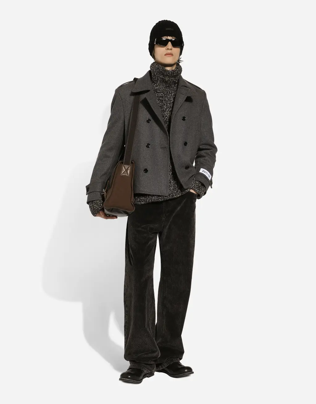 天鹅绒阔型长裤