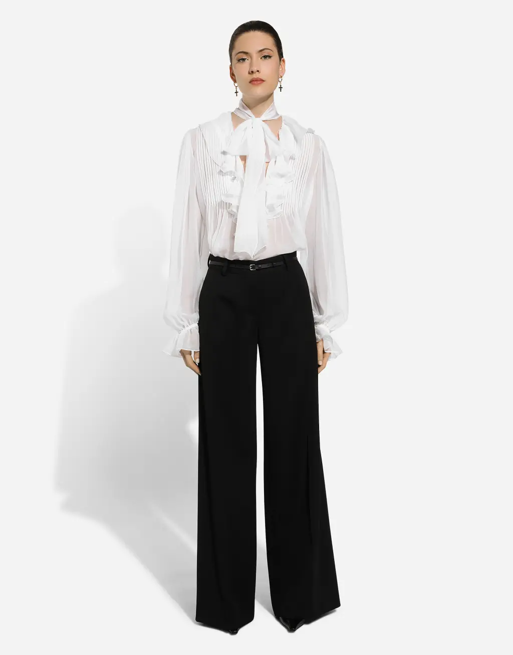 羊毛华达呢喇叭裤