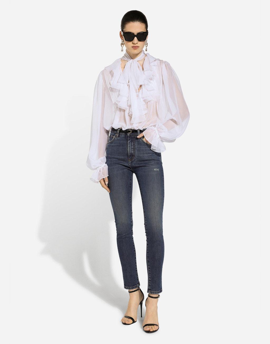 棉质丹宁 Audrey 紧身牛仔裤2