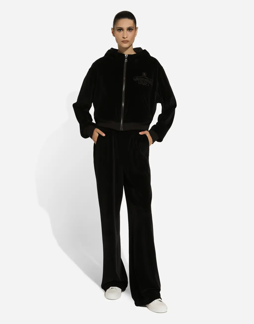 DG 徽标棉质雪尼尔慢跑裤