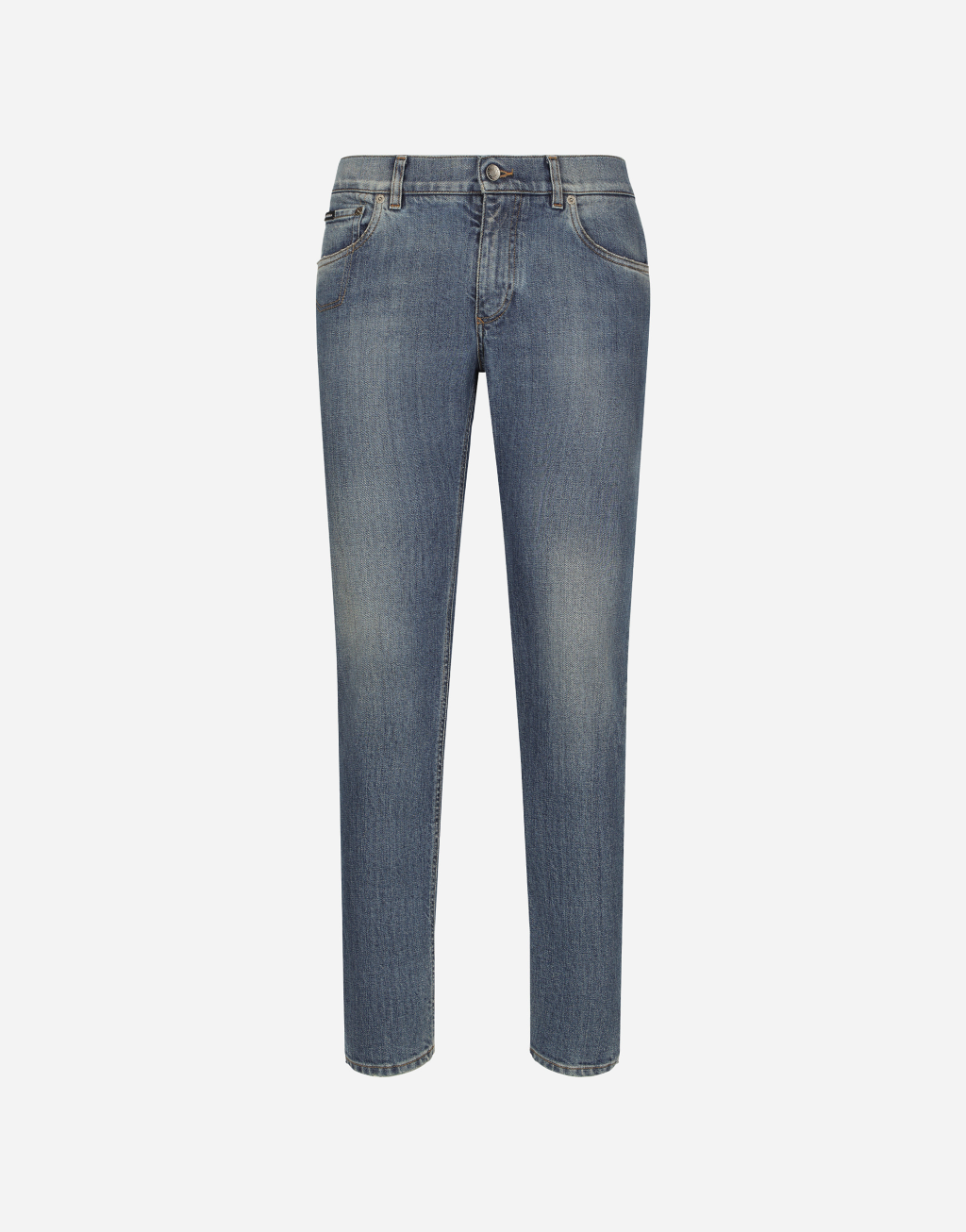 修身款蓝色弹力牛仔裤1