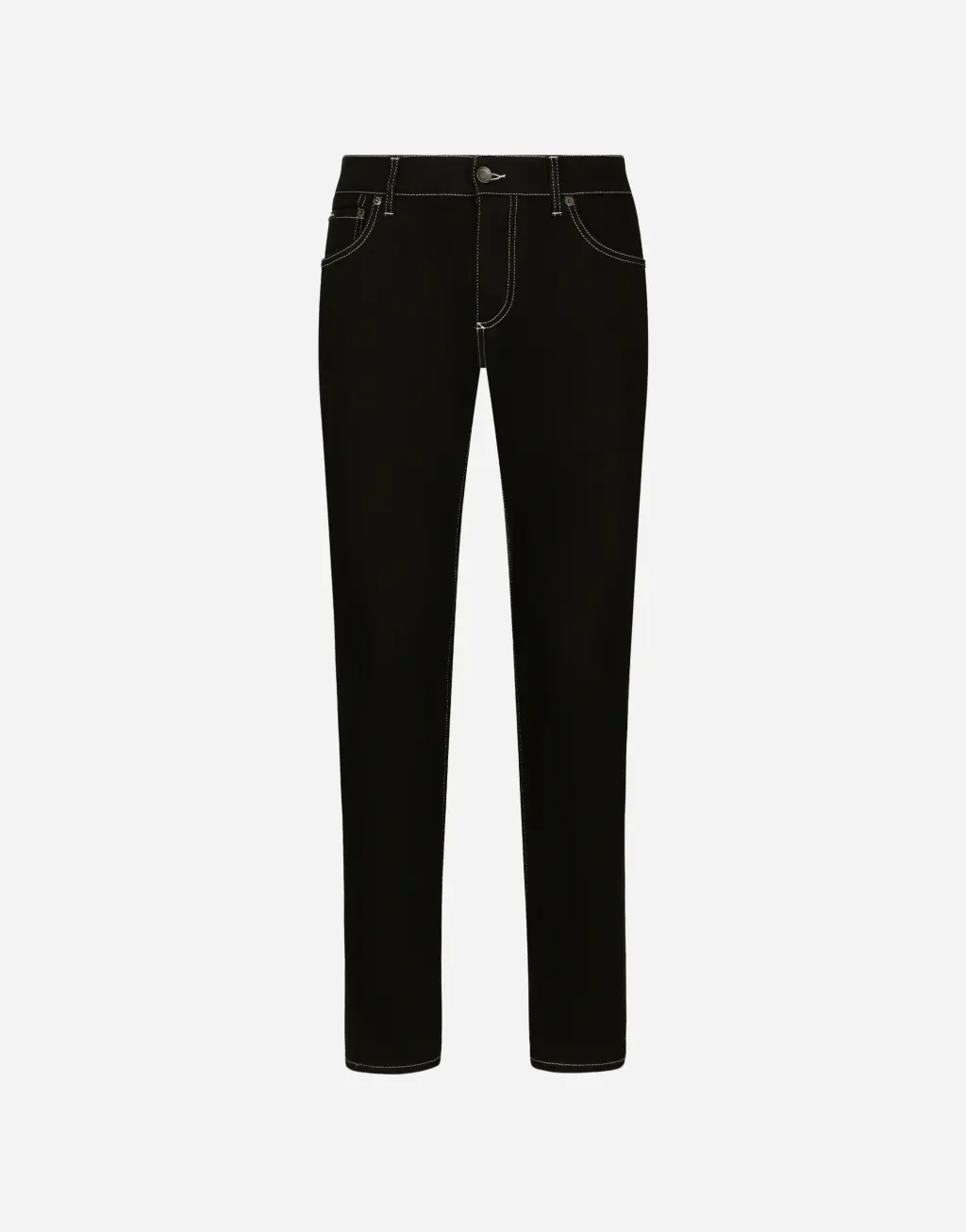 修身款黑色弹力牛仔裤