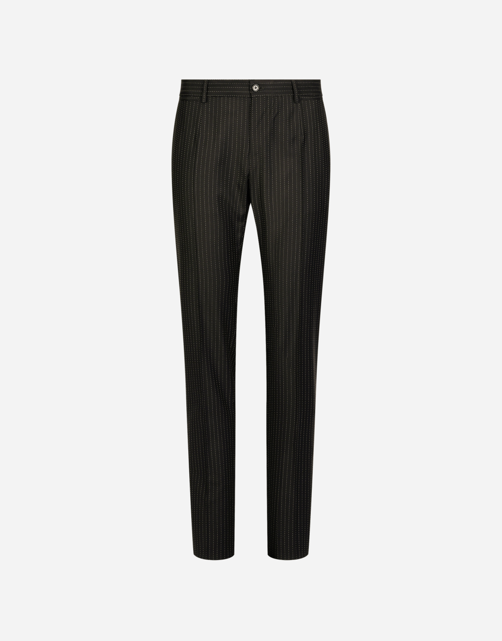 细条纹羊毛精裁长裤1