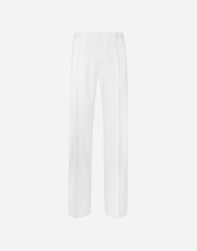 弹力羊毛直筒长裤