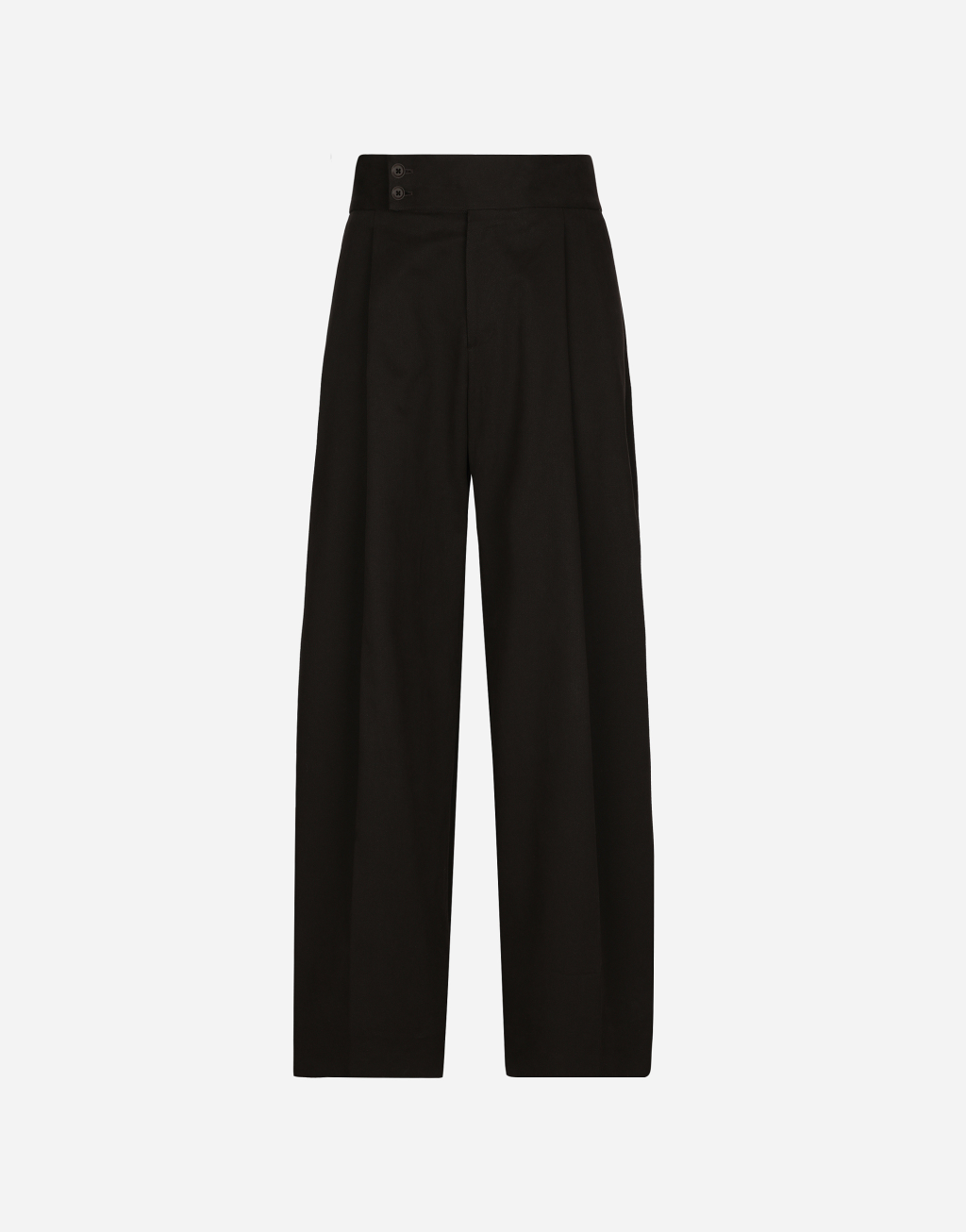 棉质褶饰精裁长裤1