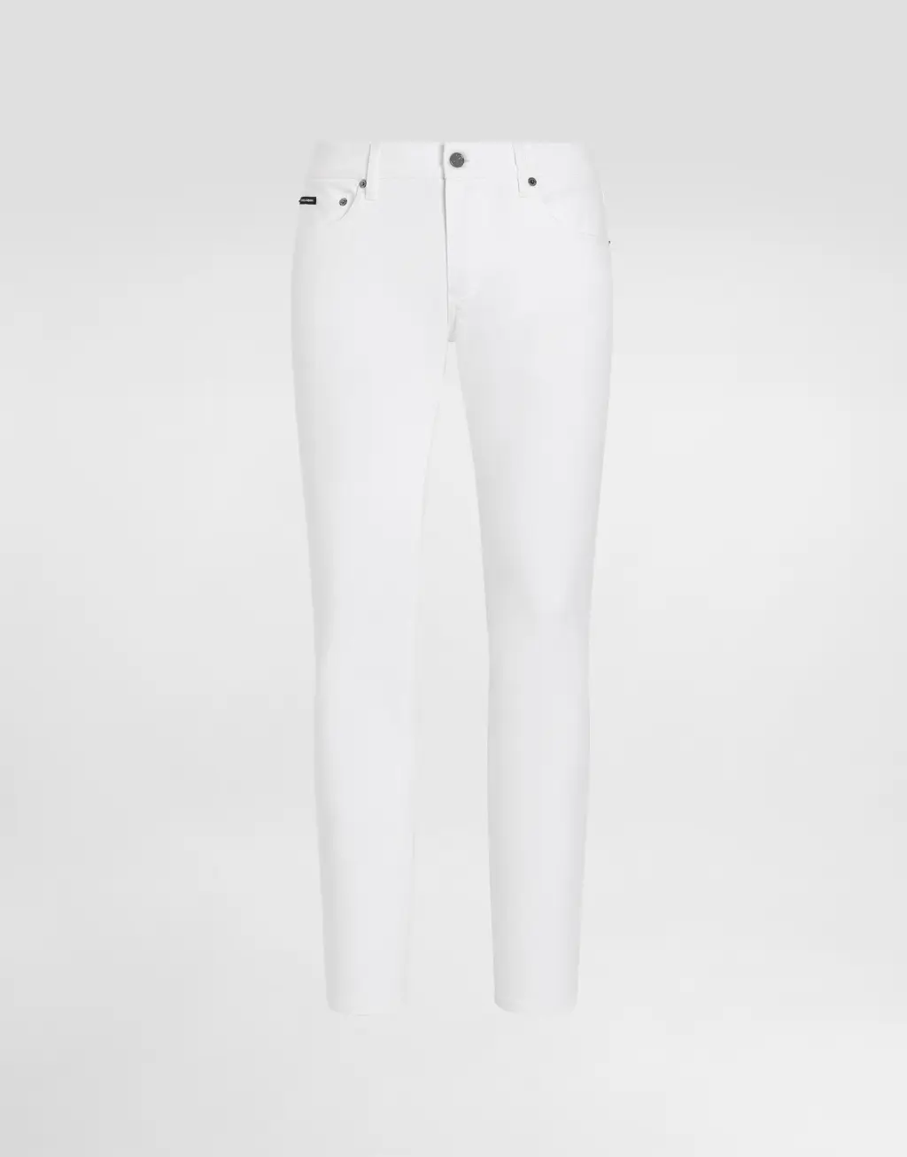 修身款白色弹力牛仔裤