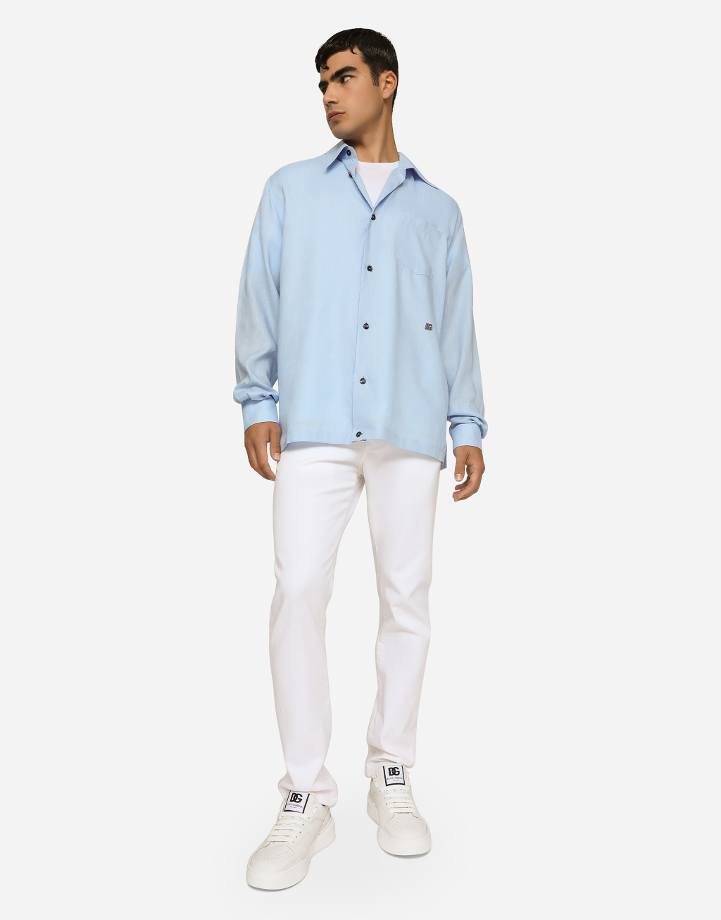 修身款白色弹力牛仔裤7