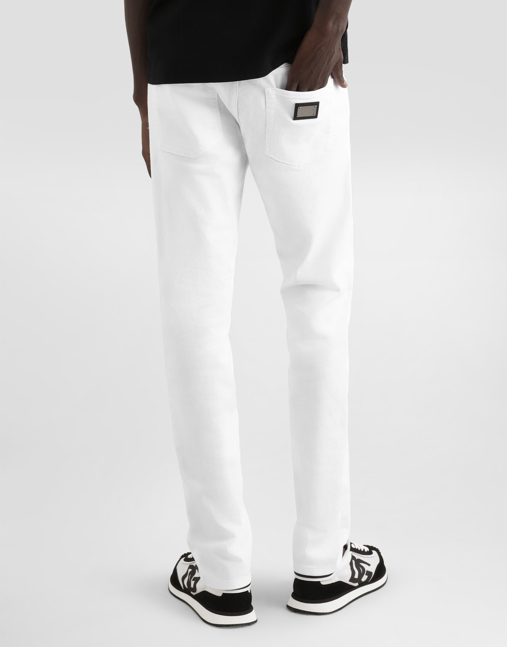 修身款白色弹力牛仔裤6