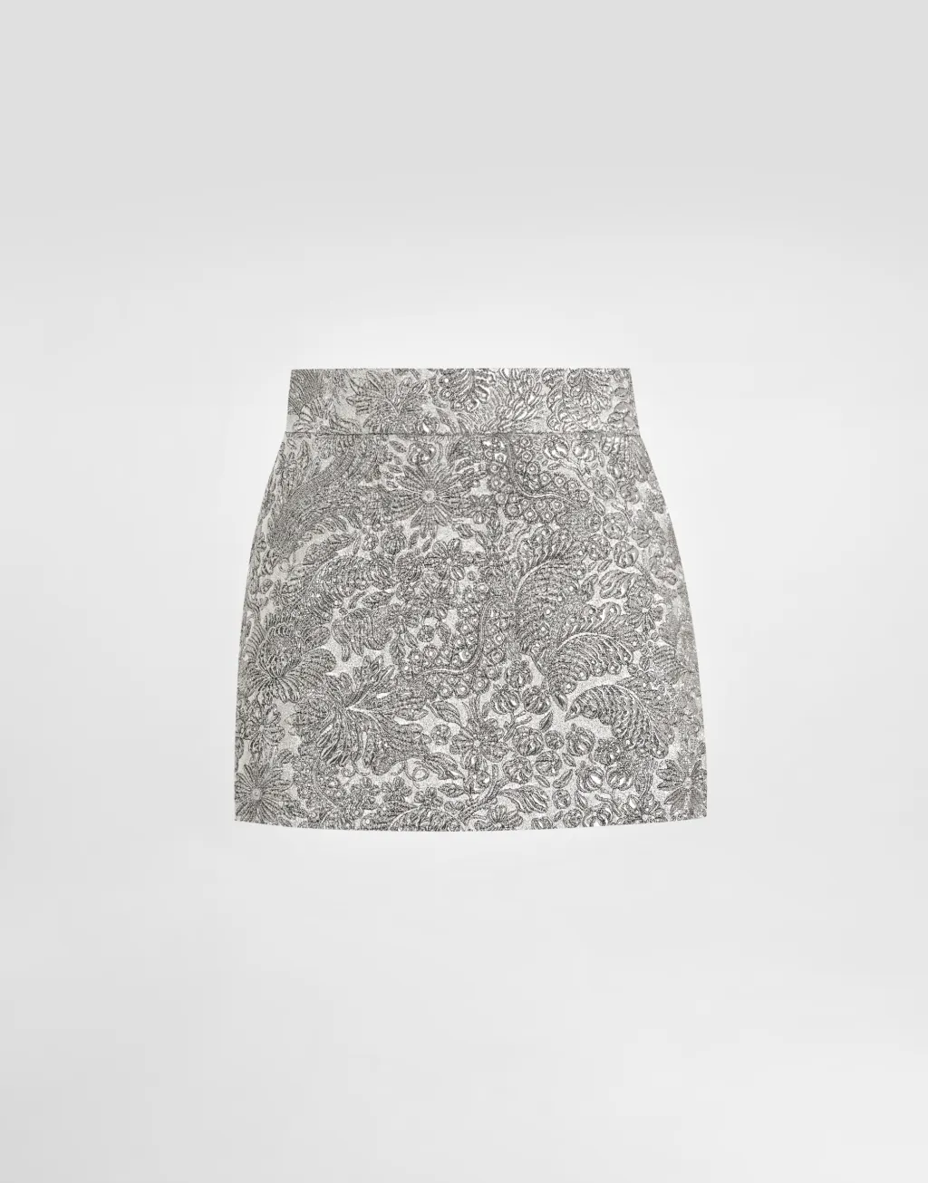 金银线花卉提花低腰裙