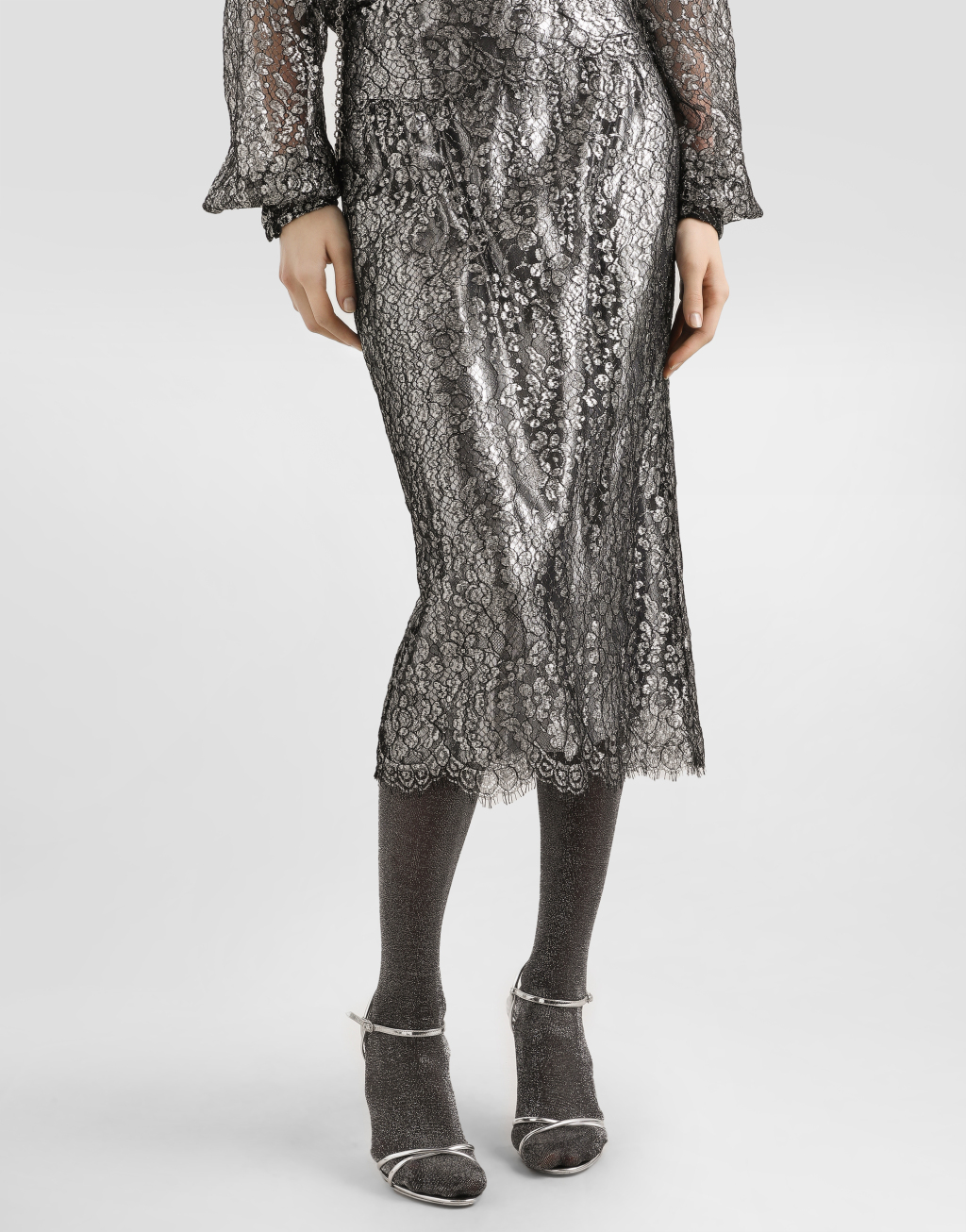 金银线蕾丝半裙4