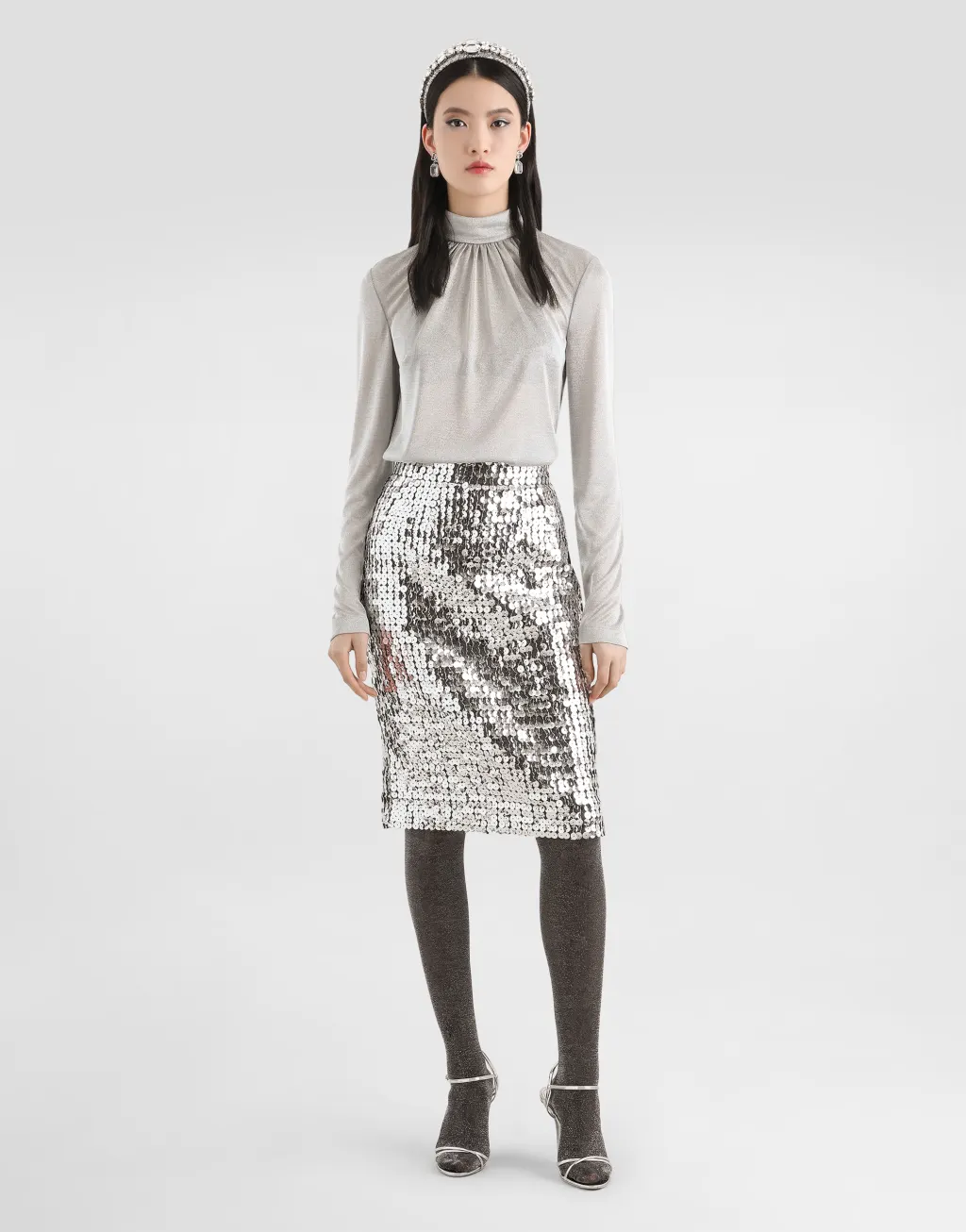 亮片直筒裙